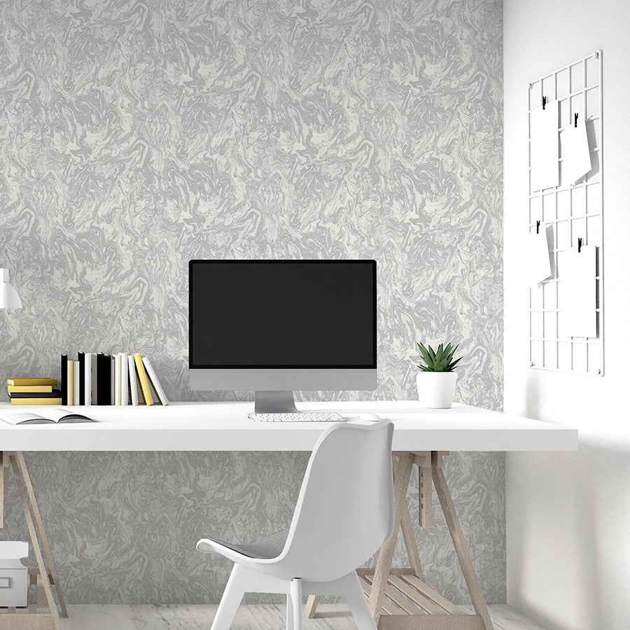 Osgood Grey Marbled Wallpaper - York Wallcoverings - AH693901 - York Wallcoverings Wallpaper