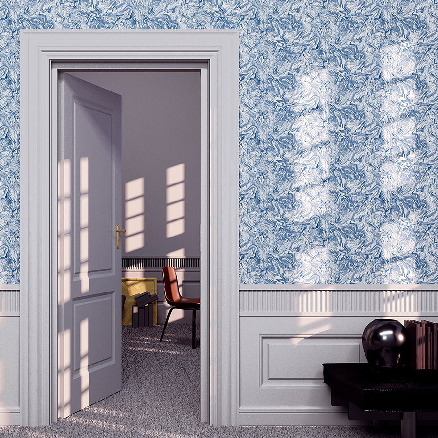 osgood-navy-marbled-wallpaper-york-wallcoverings-ah693902 - York Wallcoverings Wallpaper
