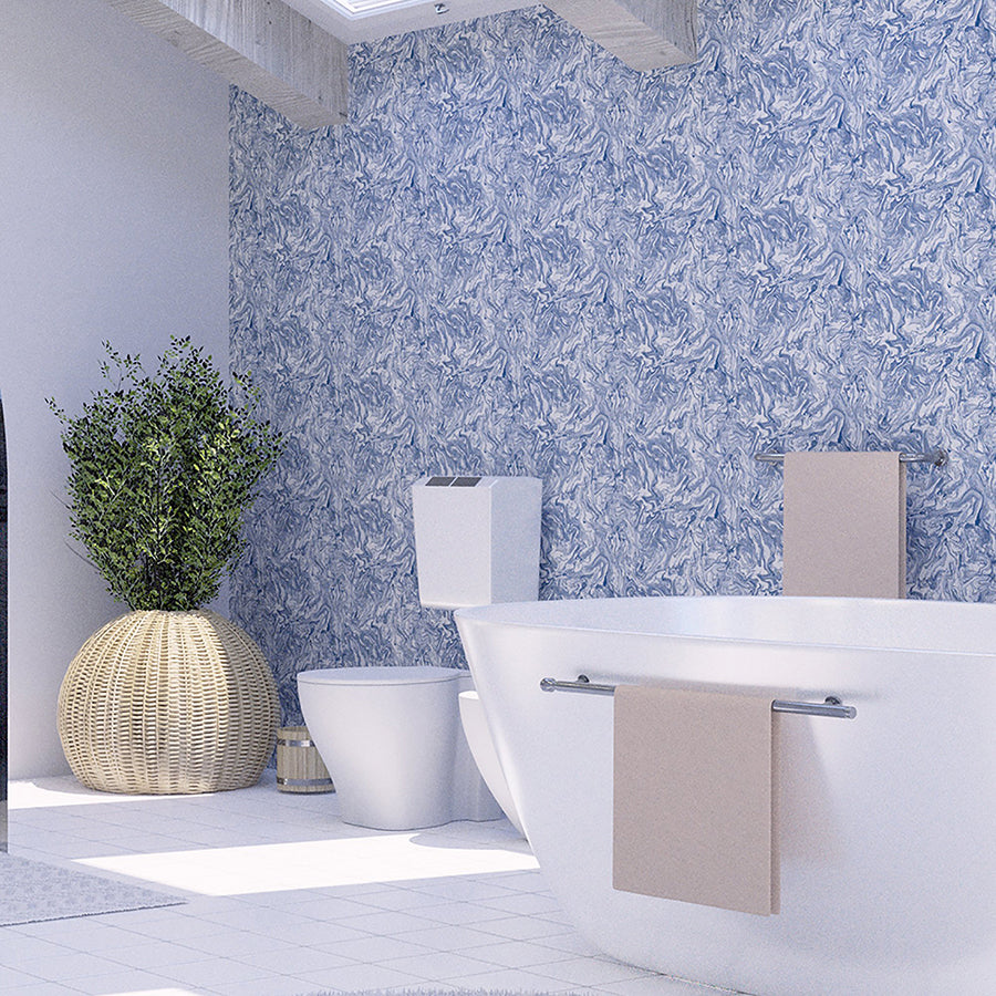 osgood-navy-marbled-wallpaper-york-wallcoverings-ah693902 - York Wallcoverings Wallpaper