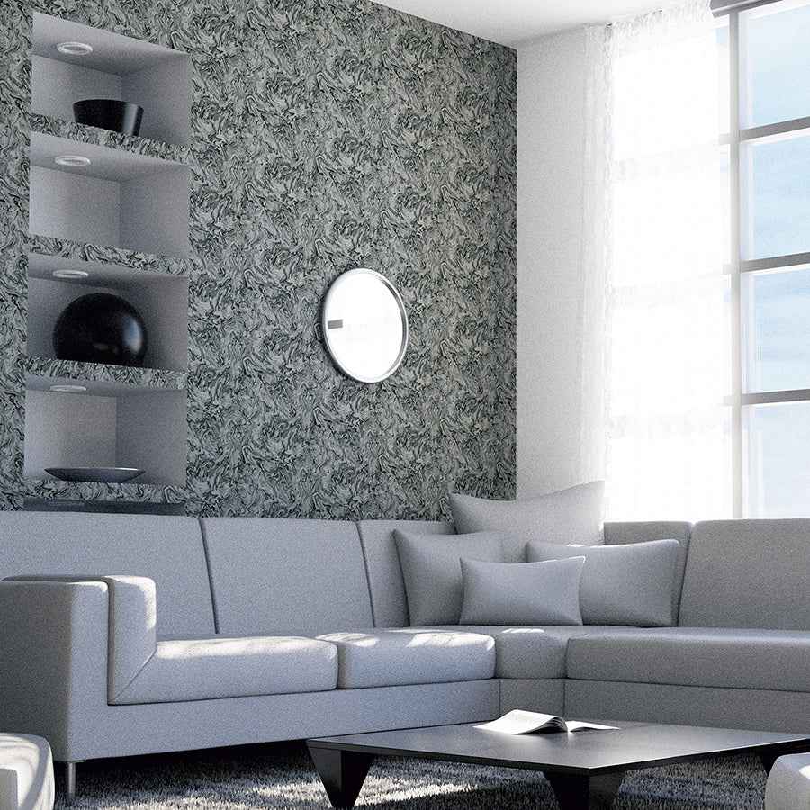 Osgood Charcoal Marbled Wallpaper - York Wallcoverings - AH693903 - York Wallcoverings Wallpaper