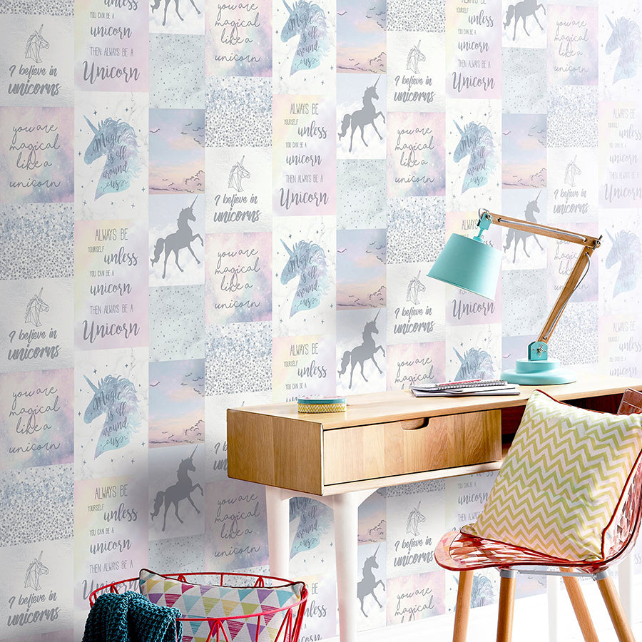 amalthea-pastel-unicorn-wallpaper-york-wallcoverings-ah698300 - York Wallcoverings Wallpaper