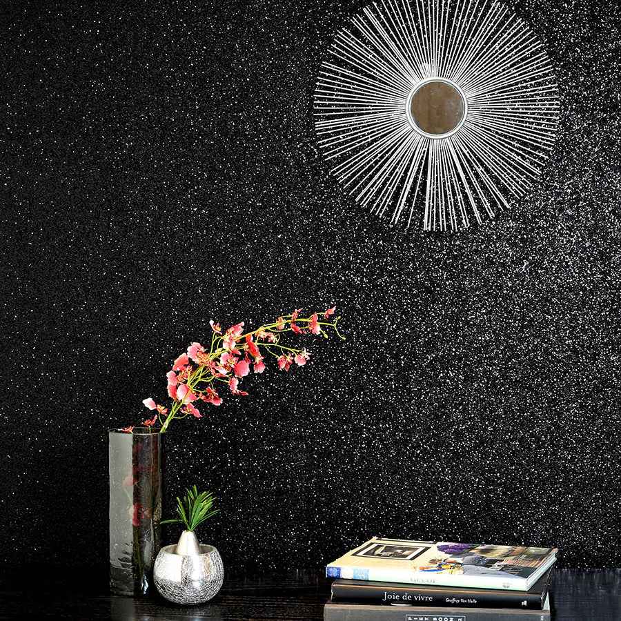 Jacqueline Black Sequin Wallpaper - York Wallcoverings - AH901005 - York Wallcoverings Wallpaper