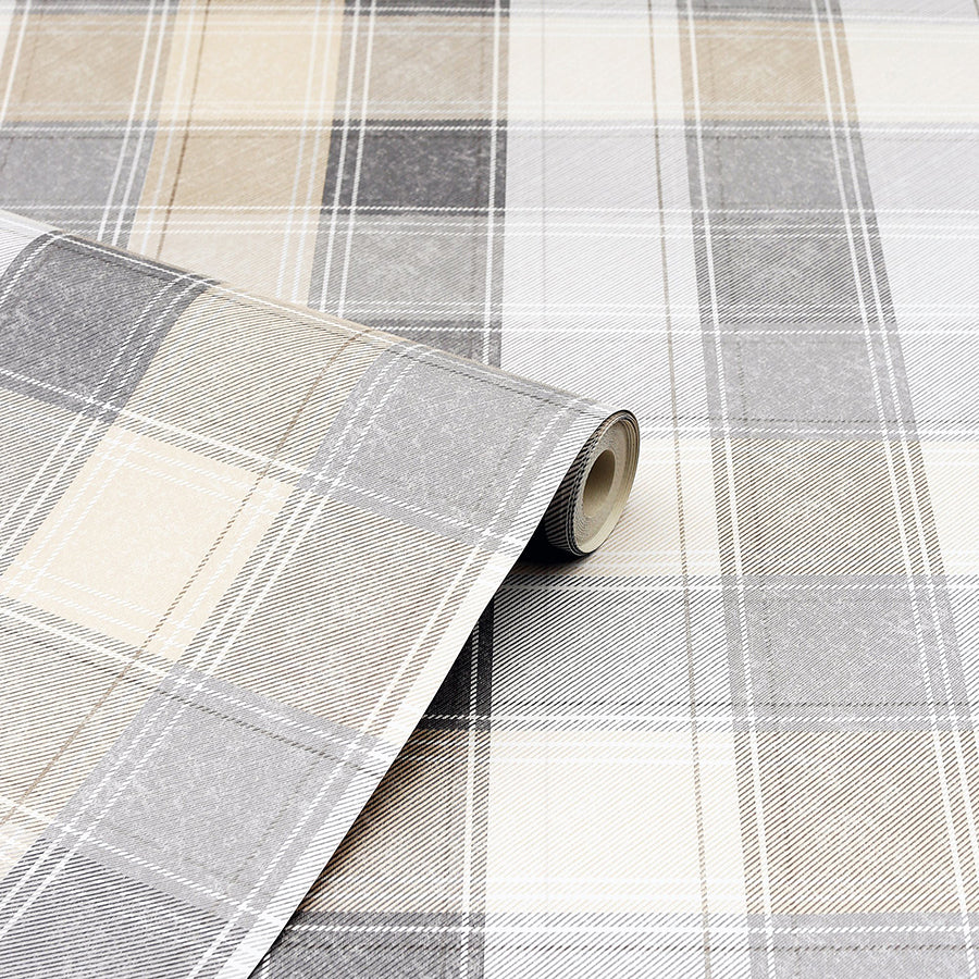 geraldine-grey-plaid-wallpaper-york-wallcoverings-ah901902 - York Wallcoverings Wallpaper