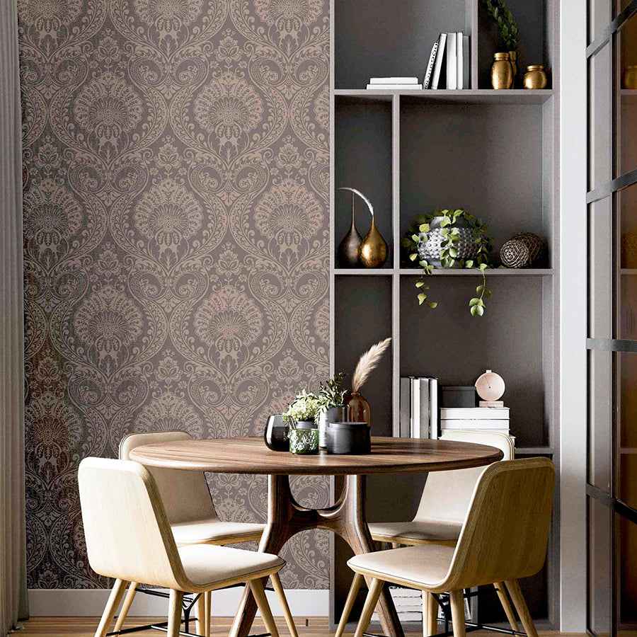 Berenice Rose Gold Luxe Wallpaper - York Wallcoverings - AH906605 - York Wallcoverings Wallpaper