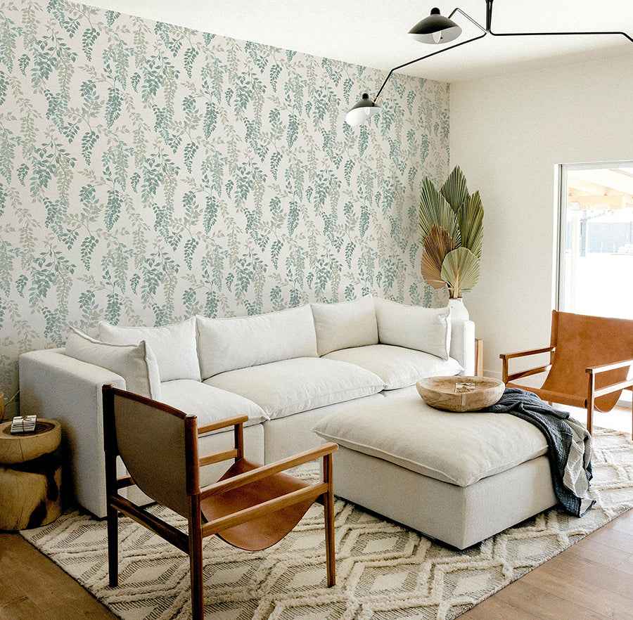 Manami Green Wisteria Wallpaper - York Wallcoverings - AH907005 - York Wallcoverings Wallpaper
