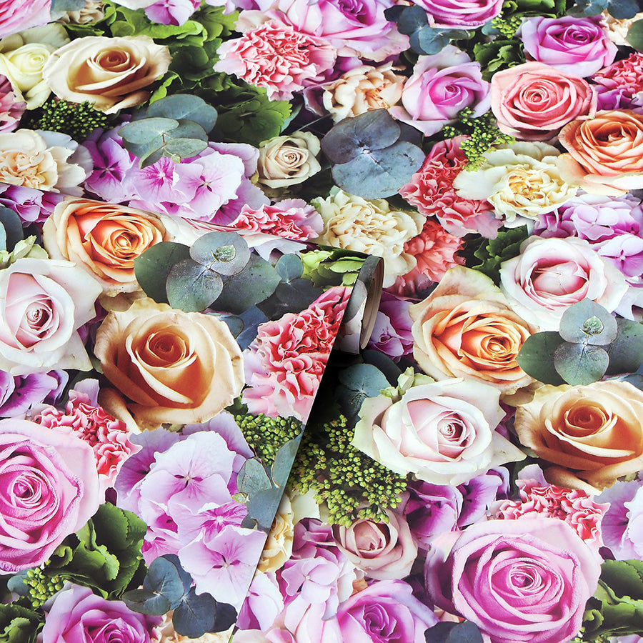 deirdre-pink-floral-wallpaper-york-wallcoverings-ah908006 - York Wallcoverings Wallpaper