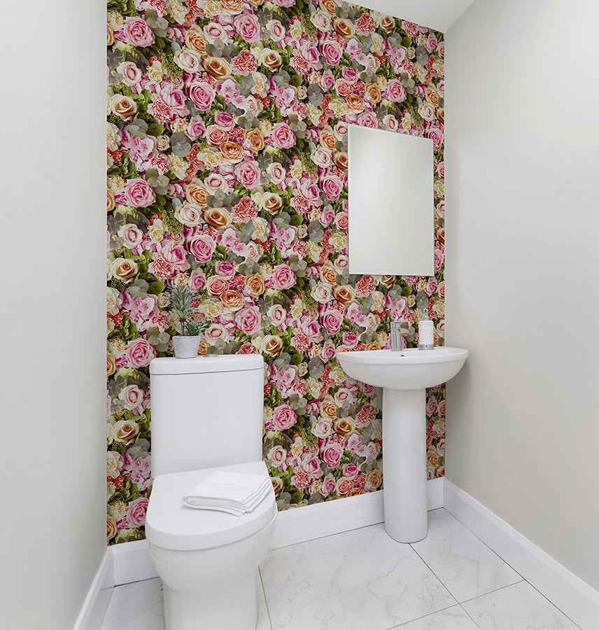 Deirdre Pink Floral Wallpaper - York Wallcoverings - AH908006 - York Wallcoverings Wallpaper
