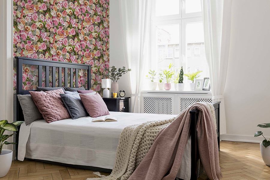 deirdre-pink-floral-wallpaper-york-wallcoverings-ah908006 - York Wallcoverings Wallpaper