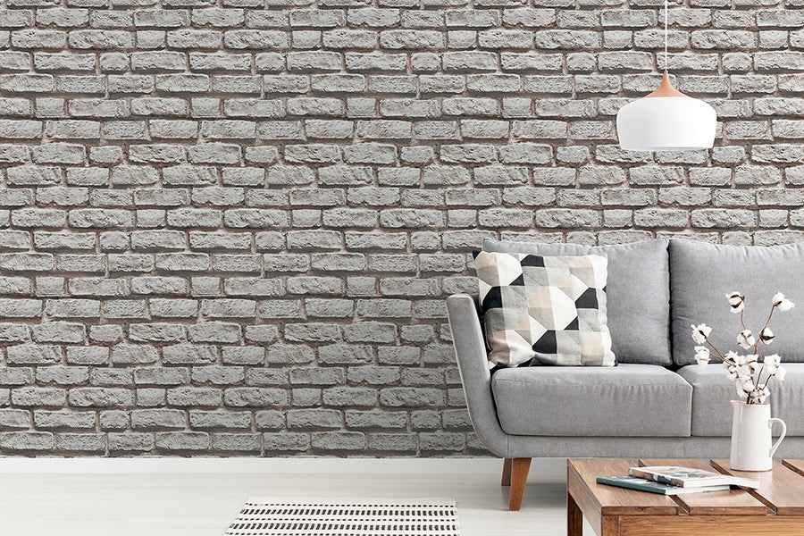 Horace Neutral Brick Wallpaper - York Wallcoverings - AH908007 - York Wallcoverings Wallpaper