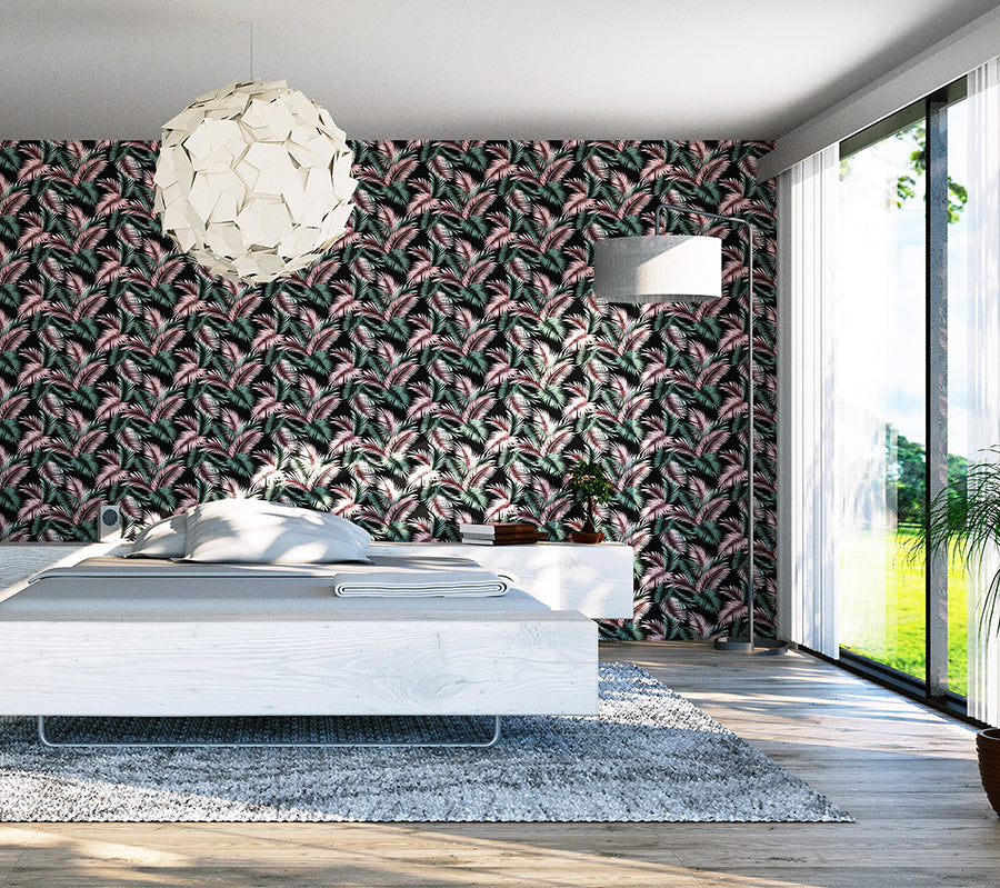 eliza-sea-green-palm-fronds-wallpaper-york-wallcoverings-ah908308 - York Wallcoverings Wallpaper