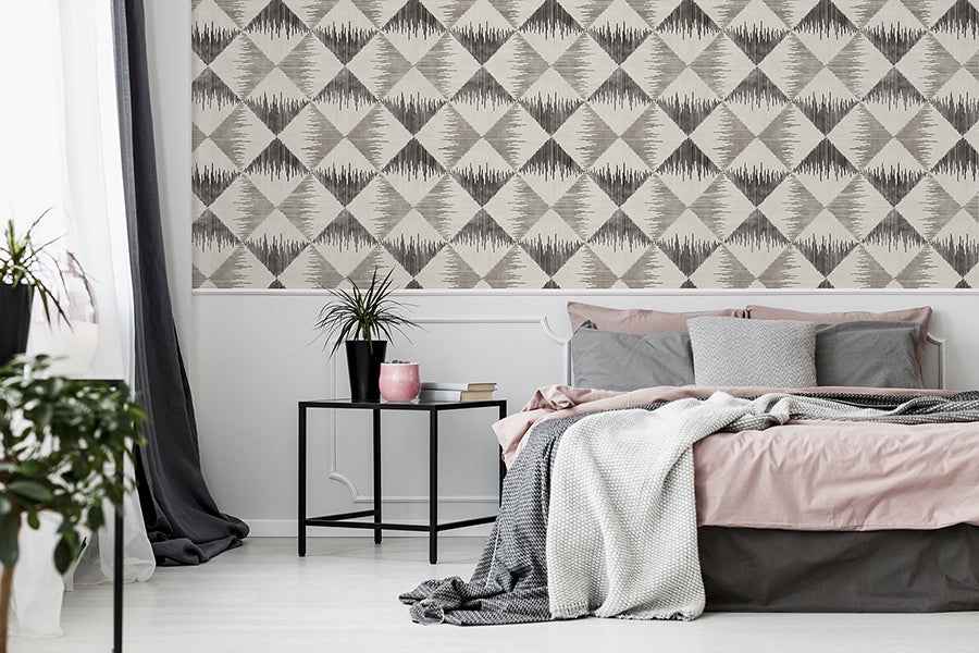 Reuben Grey Ikat Wallpaper - York Wallcoverings - AH909401 - York Wallcoverings Wallpaper