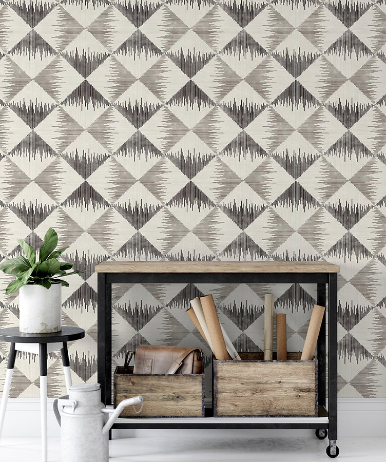 reuben-grey-ikat-wallpaper-york-wallcoverings-ah909401 - York Wallcoverings Wallpaper