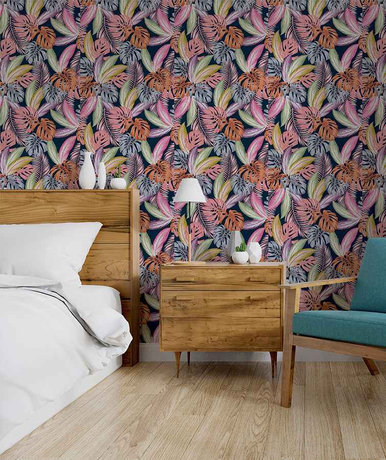 Vivette Multicolor Hot Tropic Wallpaper - York Wallcoverings - AH909409 - York Wallcoverings Wallpaper