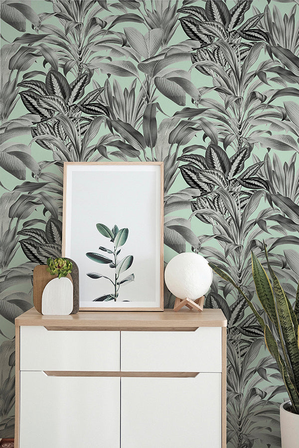 alice-mint-greenhouse-wallpaper-york-wallcoverings-ah909500 - York Wallcoverings Wallpaper