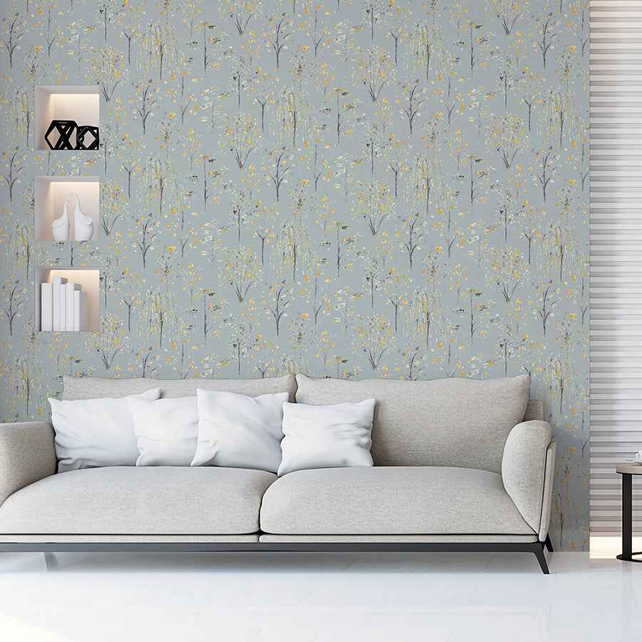 Mayumi Yellow Birch Grove Wallpaper - York Wallcoverings - AH909503 - York Wallcoverings Wallpaper