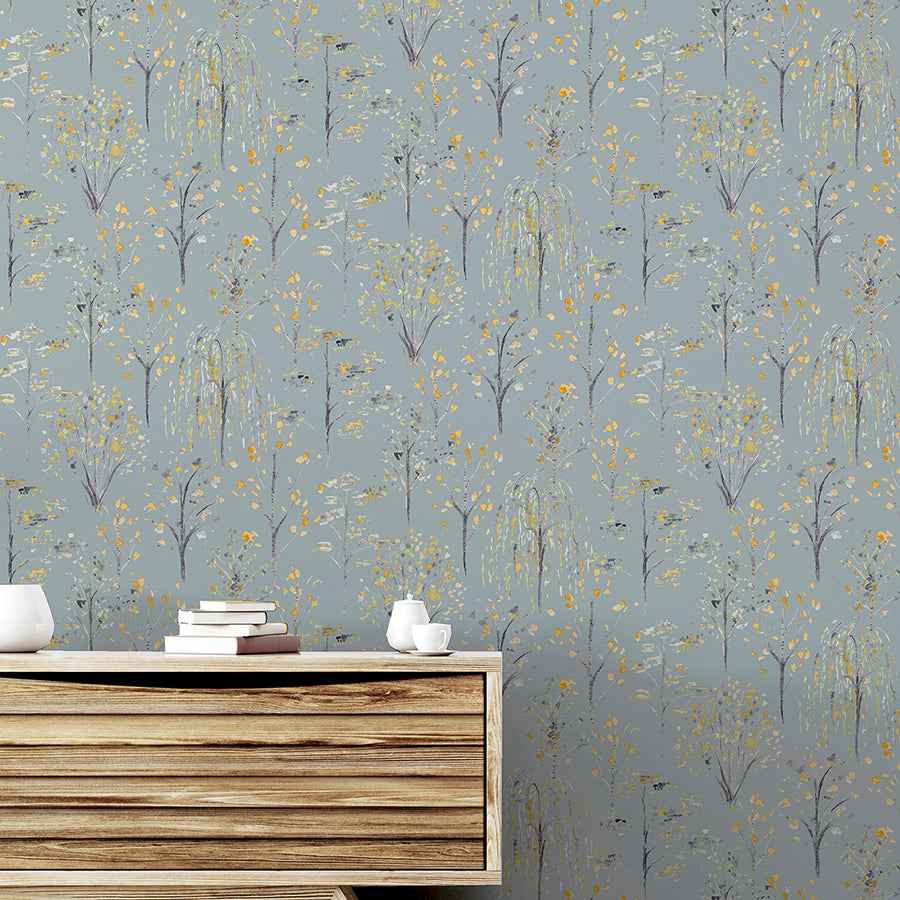 Mayumi Yellow Birch Grove Wallpaper - York Wallcoverings - AH909503 - York Wallcoverings Wallpaper