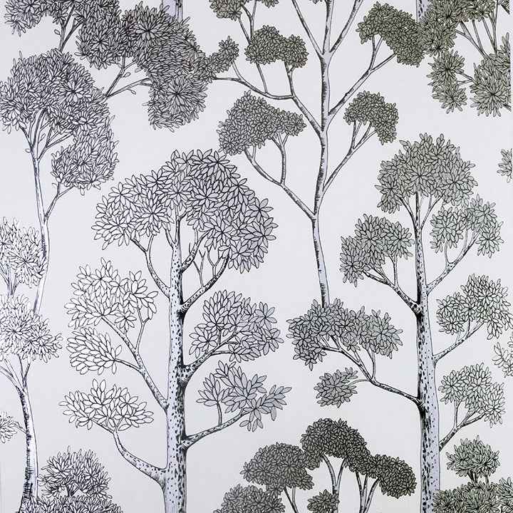 Blanche Silver Trees Wallpaper - York Wallcoverings - AH909505