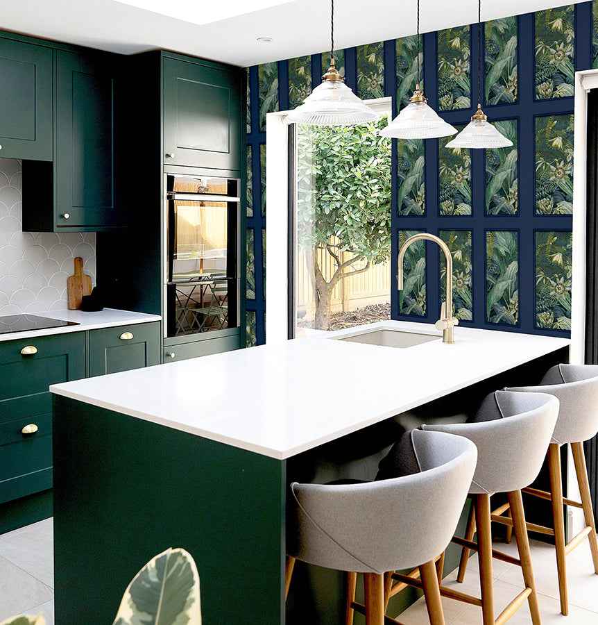 Wendell Navy Wild Vibes Wallpaper - York Wallcoverings - AH922803 - York Wallcoverings Wallpaper