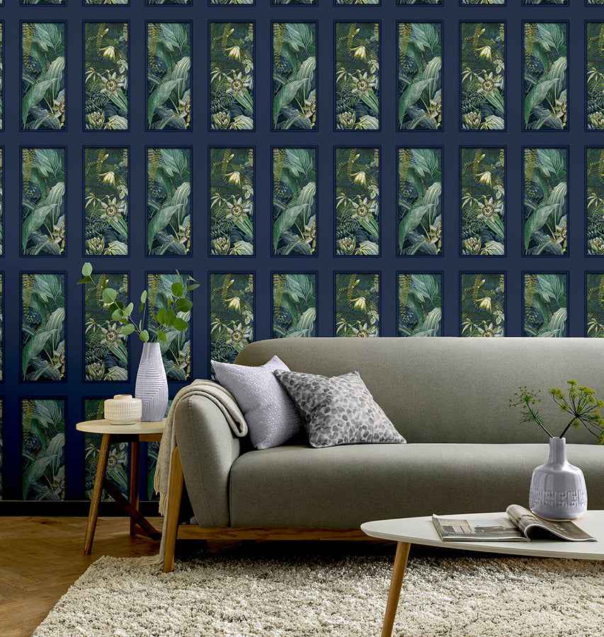 Wendell Navy Wild Vibes Wallpaper - York Wallcoverings - AH922803 - York Wallcoverings Wallpaper