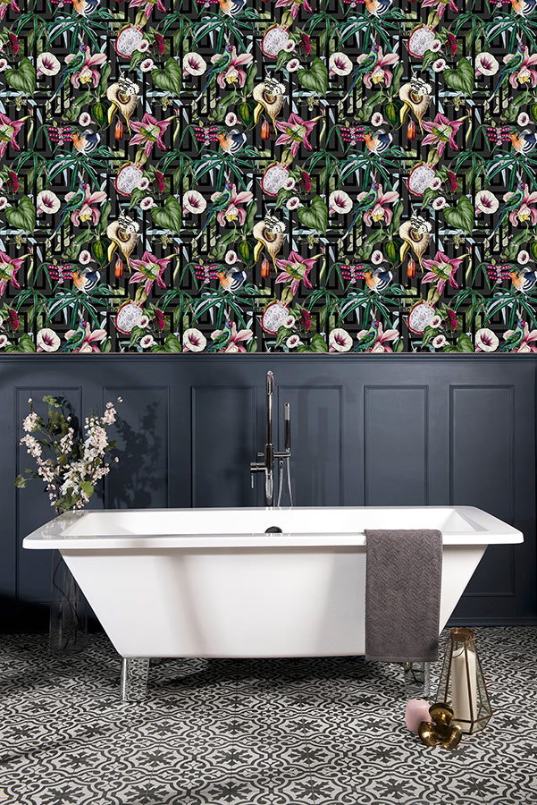 lucretia-multicolor-tropical-wallpaper-york-wallcoverings-ah922805 - York Wallcoverings Wallpaper