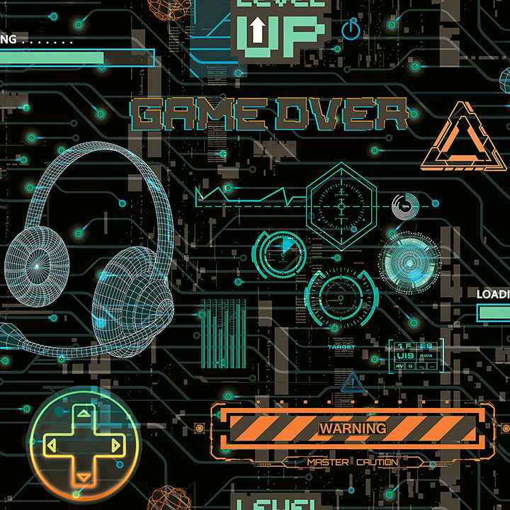 Casper Black Gamer Wallpaper - York Wallcoverings - AH923707