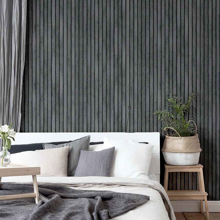 Herman Charcoal Wood Wallpaper - York Wallcoverings - AH923801 - York Wallcoverings Wallpaper