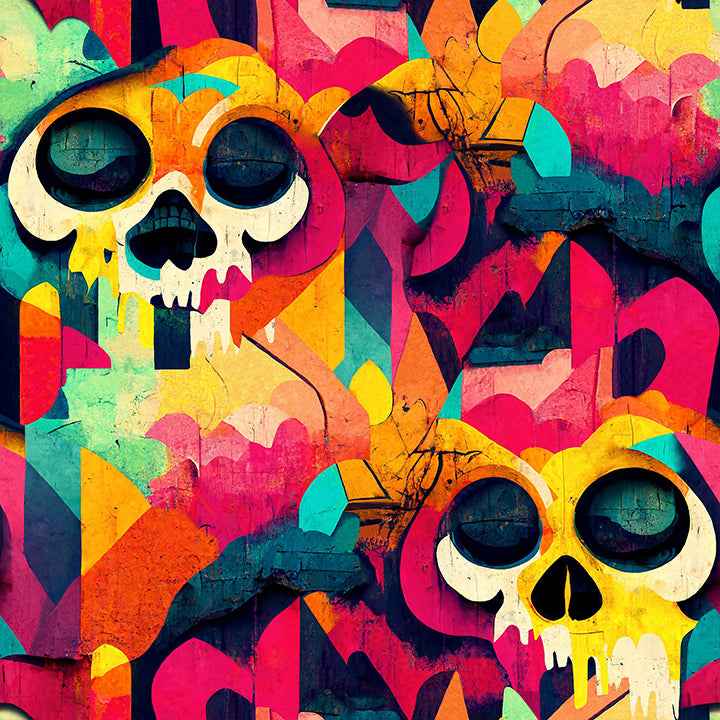 Millicent Multicolor Skull Wallpaper - York Wallcoverings - AH925107