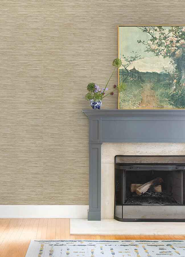 Exhale Light Brown Woven Faux Grasscloth Wallpaper - York Wallcoverings - 4147-27259 - York Wallcoverings Wallpaper