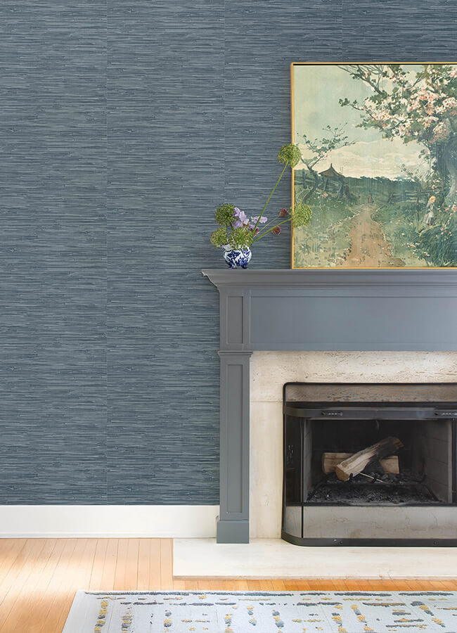 exhale-indigo-woven-faux-grasscloth-wallpaper-york-wallcoverings-4147-27260 - York Wallcoverings Papel pintado