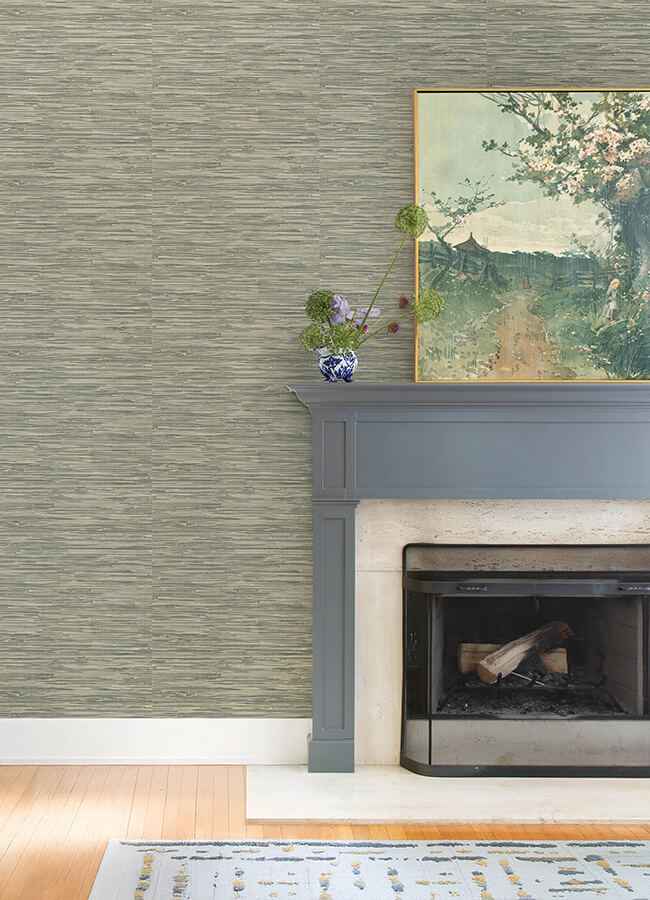 Exhale Moss Woven Faux Grasscloth Wallpaper - York Wallcoverings - 4147-27261 - York Wallcoverings Wallpaper