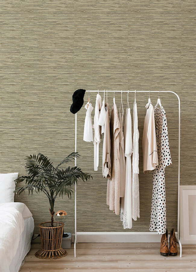 exhale-olive-woven-faux-grasscloth-wallpaper-york-wallcoverings-4147-27262 - York Wallcoverings Wallpaper
