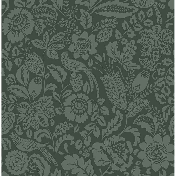 marta-green-floral-trail-wallpaper-york-wallcoverings-4147-27362 - York Wallcoverings Papel pintado