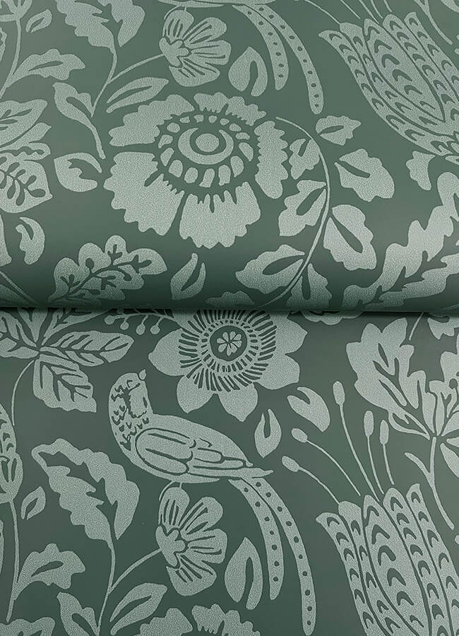 marta-green-floral-trail-wallpaper-york-wallcoverings-4147-27362 - York Wallcoverings Papel pintado