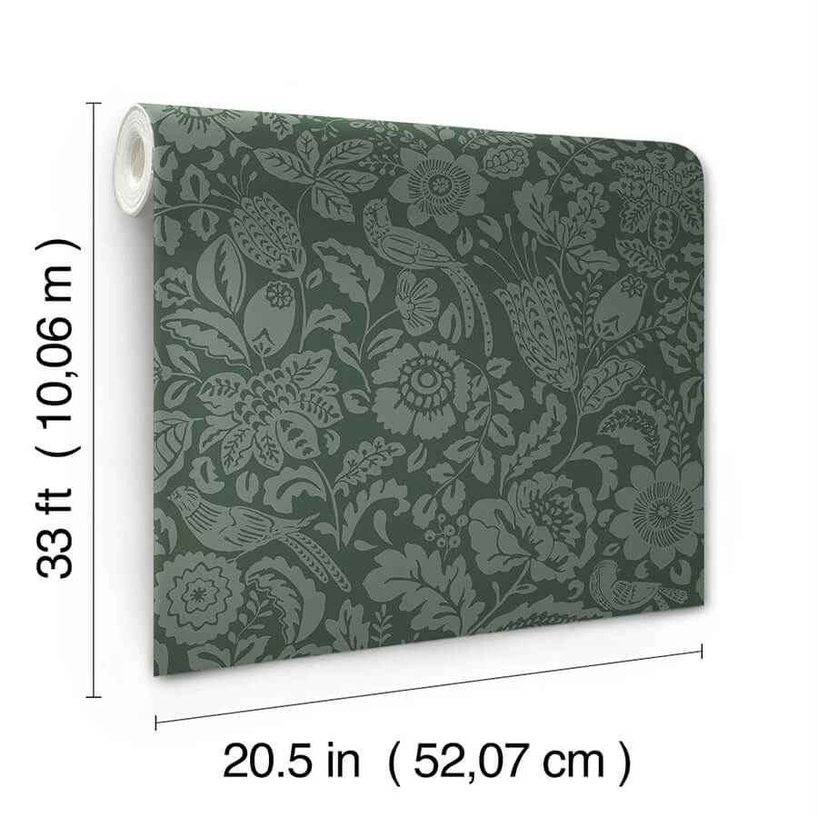 Marta Green Floral Trail Wallpaper - York Wallcoverings - 4147-27362 - York Wallcoverings Wallpaper