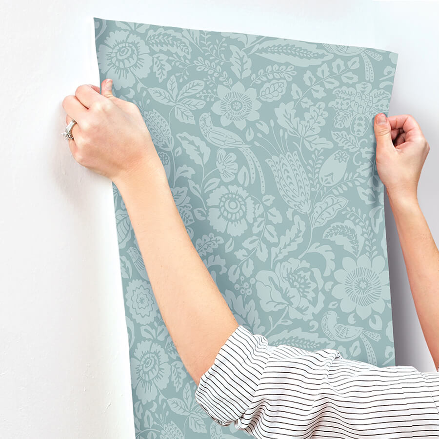 marta-teal-floral-trail-wallpaper-york-wallcoverings-4147-27363 - York Wallcoverings Papel pintado