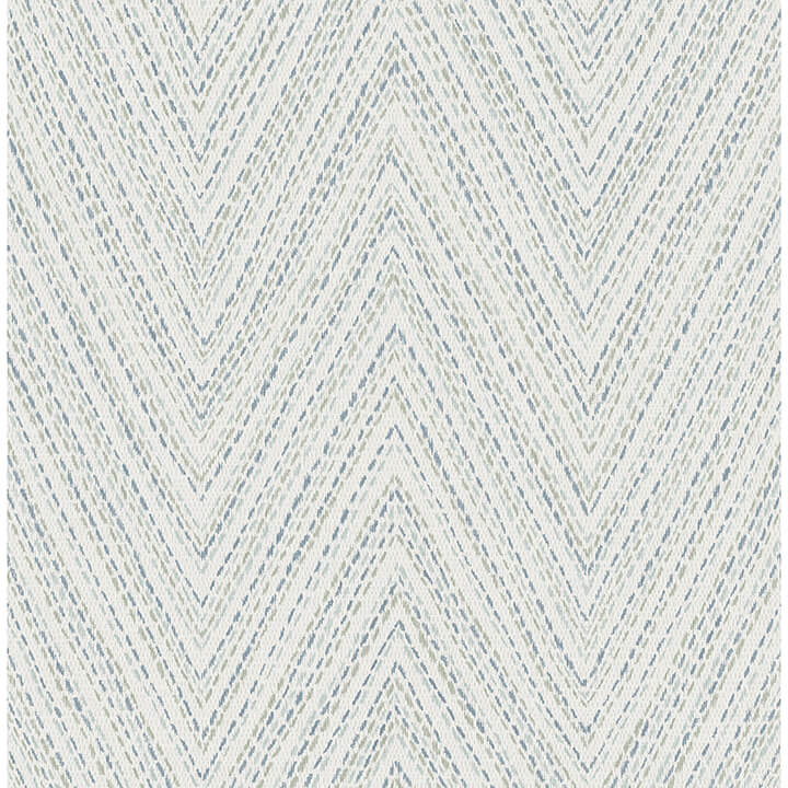 lainey-blue-stitched-chevron-wallpaper-york-wallcoverings-4147-27368 - York Wallcoverings Wallpaper
