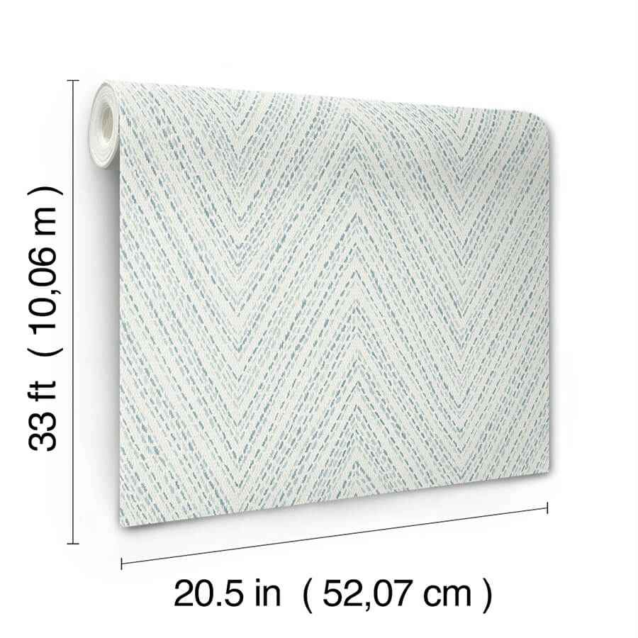 Lainey Blue Stitched Chevron Wallpaper - York Wallcoverings - 4147-27368