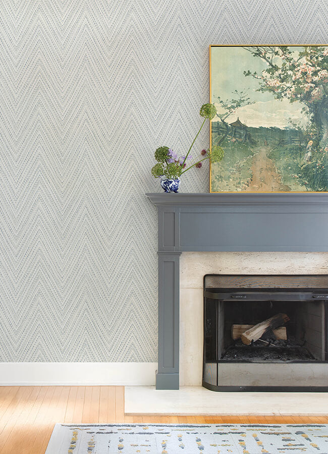lainey-blue-stitched-chevron-wallpaper-york-wallcoverings-4147-27368 - York Wallcoverings Papel pintado