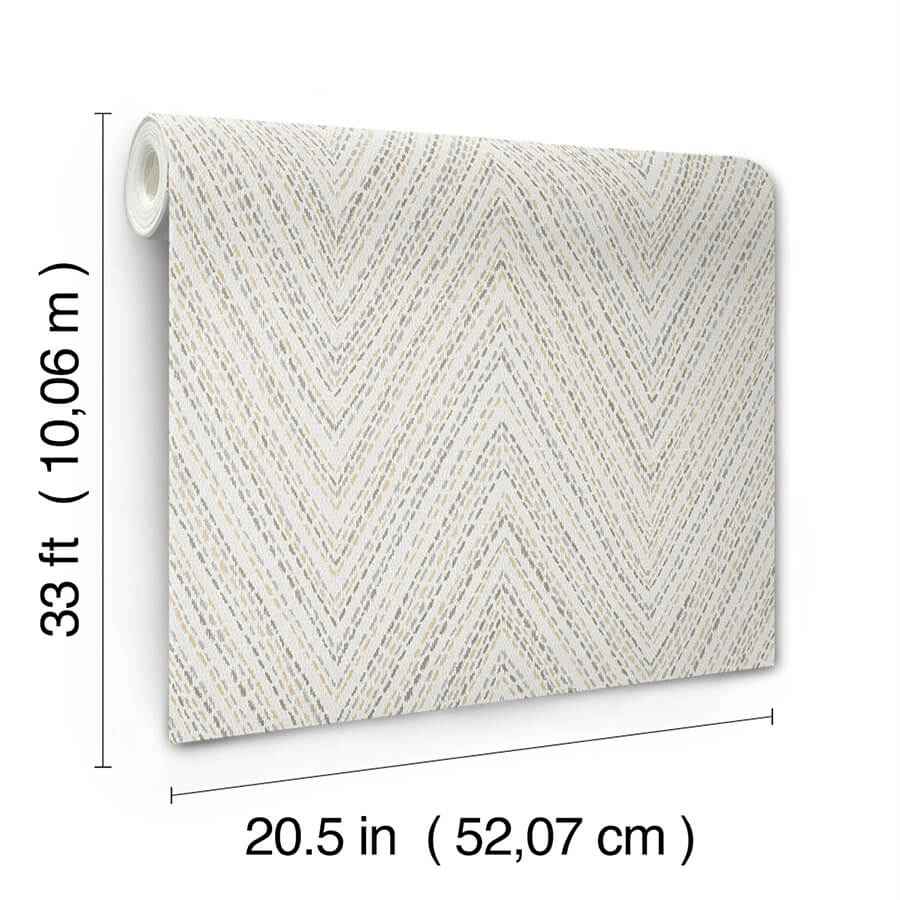 Lainey Neutral Stitched Chevron Wallpaper - York Wallcoverings - 4147-27369