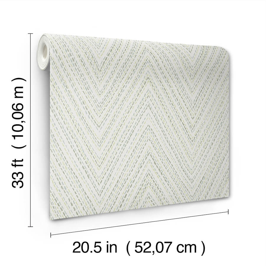 lainey-green-stitched-chevron-wallpaper-york-wallcoverings-4147-27370 - York Wallcoverings Papel pintado