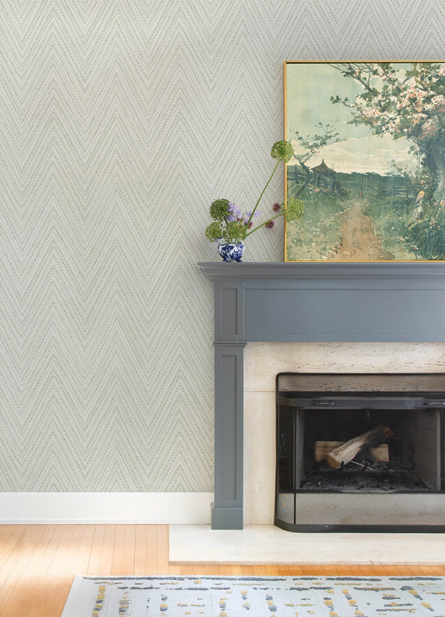 lainey-green-stitched-chevron-wallpaper-york-wallcoverings-4147-27370 - York Wallcoverings Papel pintado