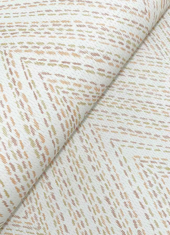 lainey-apricot-stitched-chevron-wallpaper-york-wallcoverings-4147-27371 - York Wallcoverings Wallpaper