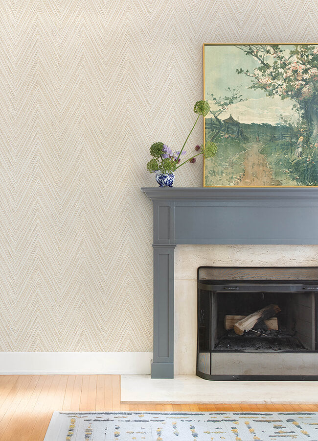 lainey-apricot-stitched-chevron-wallpaper-york-wallcoverings-4147-27371 - York Wallcoverings Wallpaper