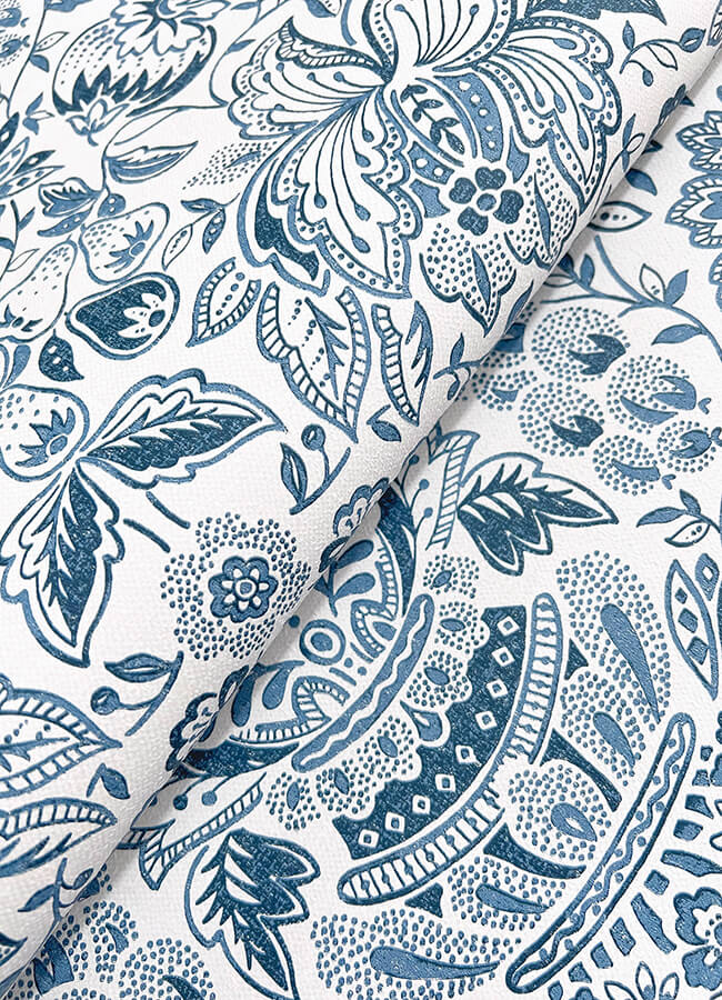 blanche-blue-floral-damask-wallpaper-york-wallcoverings-4147-27372 - York Wallcoverings Papel pintado