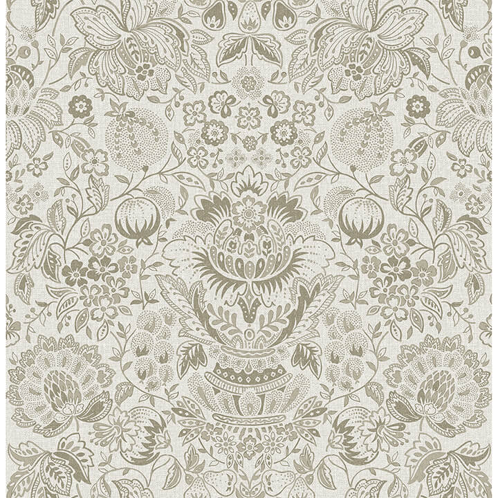 blanche-neutral-floral-damask-wallpaper-york-wallcoverings-4147-27374 - York Wallcoverings Papel pintado