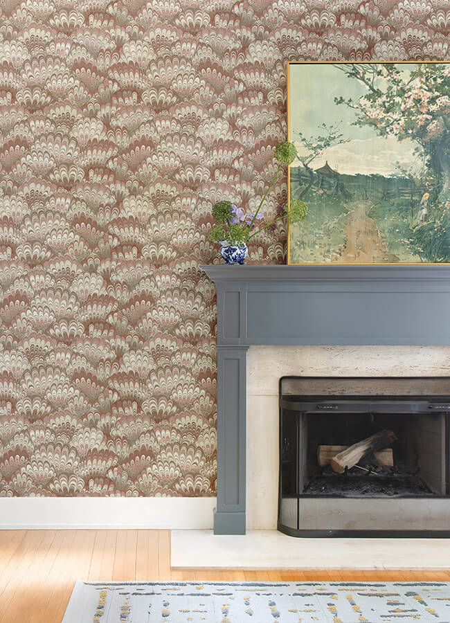 octavia-ruby-marbled-ink-wallpaper-york-wallcoverings-4147-27376 - York Wallcoverings Wallpaper