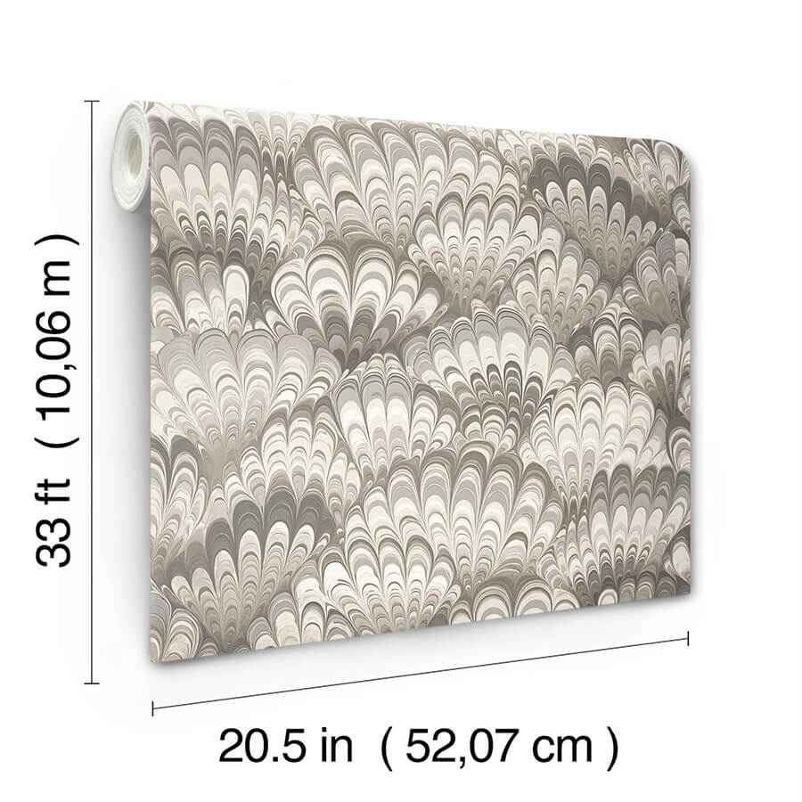 Octavia Neutral Marbled Ink Wallpaper - York Wallcoverings - 4147-27378 - York Wallcoverings Wallpaper