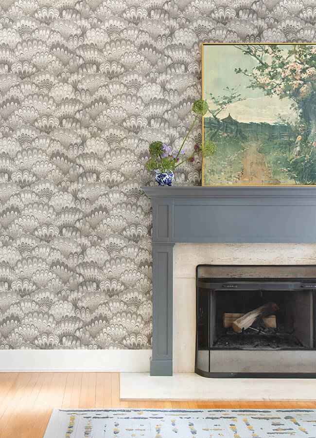 Octavia Neutral Marbled Ink Wallpaper - York Wallcoverings - 4147-27378 - York Wallcoverings Wallpaper