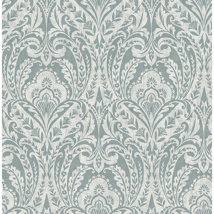 berkshire-denim-damask-wallpaper-york-wallcoverings-4147-27380 - York Wallcoverings Papel pintado