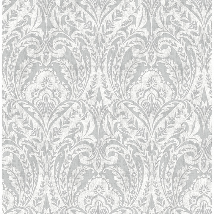 berkshire-grey-damask-wallpaper-york-wallcoverings-4147-27381 - York Wallcoverings Wallpaper